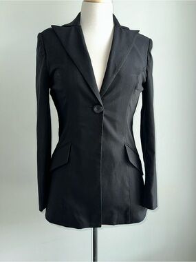 Y2k Black Women's Tailored Single-Button Blazer